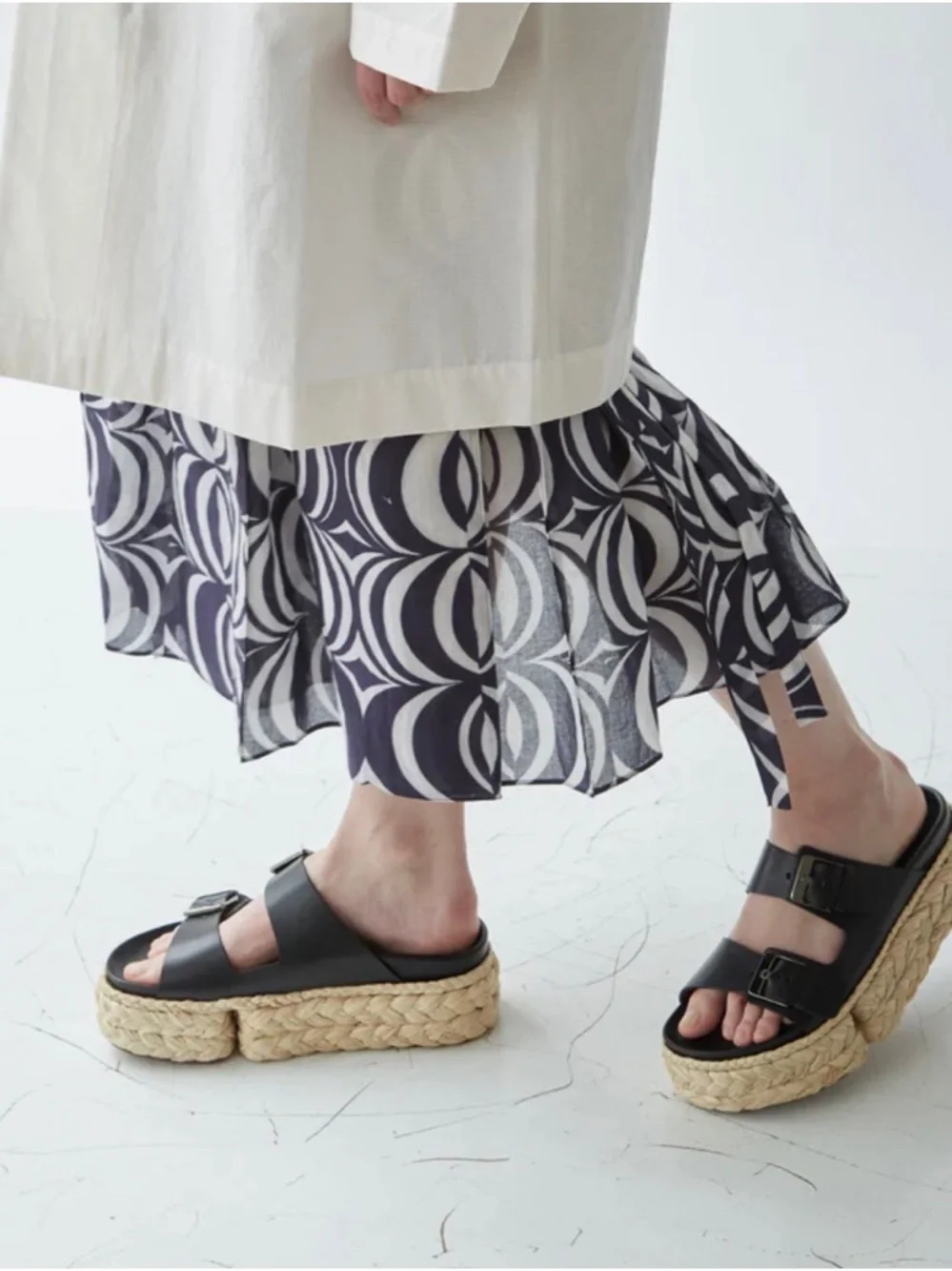 Robert Clergerie Qiana2 Buckle Espadrille Platform Sandals Black Size-37 NIB